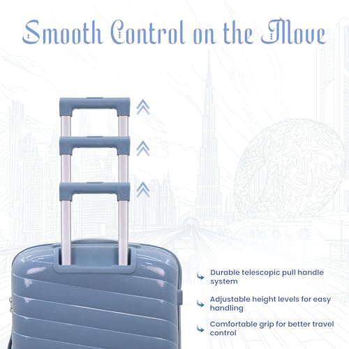 Image of Sarjah Polypropylene Suitcase Trolley Bag Set of 3 | Spinner Luggage | TSA-Type Lock, 360 Dual Spinner Wheels, Aviation-Grade Telescopic Handle, Matte-Gloss Finish