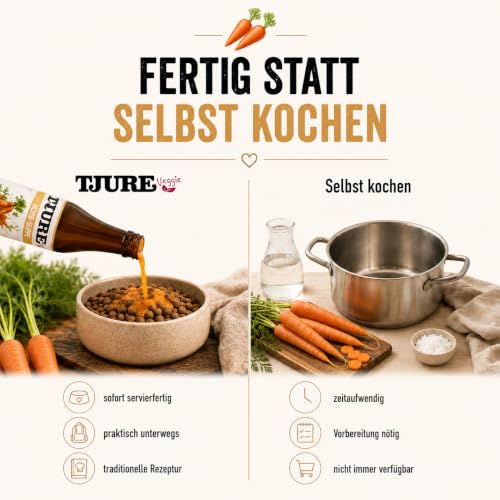 Tjure Morosche Karottensuppe für Hund & Katze | 6 x 320 ml | Schonkost für Hunde bei Durchfall | Zur Ergänzung der Fütterung in besonderen Phasen | Ohne Zusatzstoffe | Made in Germany