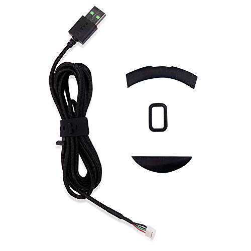 Huyun Usb Mouse Cable Mice Line & Feet Replacement For Razer Deathadder Elite Chroma Multi-Color Gaming Mouse (Elite Cable+Feet) #TOP10