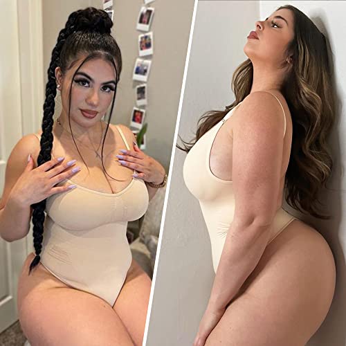 Yianna Backless Bodysuit For Women Seamless Shapewear Tummy Control Sculpting Body Shaper,Ya5266-Beige-4Xl/5Xl #TOP5