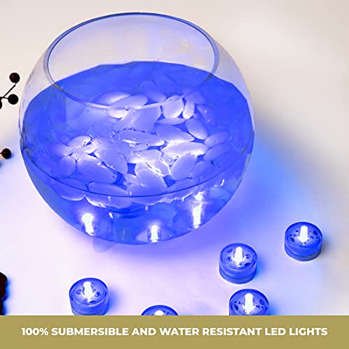 Lumabase Submersible Battery Operated Led Lights, Blue - Set Of 12 #TOP5