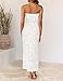 ZESICA Women's 2026 Summer Floral Strapless Maxi Sun Dress Bodycon Beach Vacation Wedding Guest Formal Cocktail Party Dresses, White, S