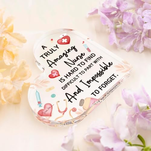 Image of Nurses Day Gift For Nurse Graduation Gifts For Women Men Rn Lpn Gifts For Nurses Student Female School Nurses Week Thank You Gifts For Women Nurses Day Heart Gift Acrylic Plaque