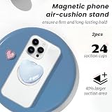 THQAE 2 szt. Uchwyt i uchwyt na telefony komórkowe i obudowy, uchwyt magnetyczny uchwyt miłość serce, magnetyczny telefon, smartfon do telefonów komórkowych, tabletów selfie wideo
