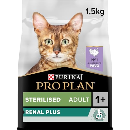 PURINA PRO PLAN | Renal Plus | Chat | Croquettes complètes pour Chat Adulte Stérilisé | Aide au maintien d'une fonction rénale saine et du système urinaire | A la Dinde | Sac | Lot de 6 x 1,5 Kg