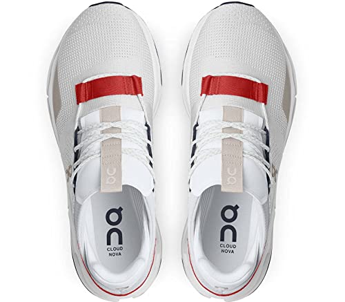 Cloudnova White Red Mens Running Shoes (White)3