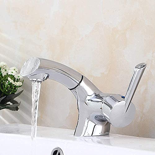 Grifo de bronce cromado de alta durabilidad con caño extraíble para lavabo 4