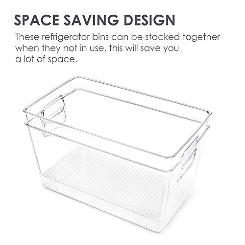 image for Vtopmart Clear Plastic Pantry Organizer Bins, 6 PCS Food Storage Bins 