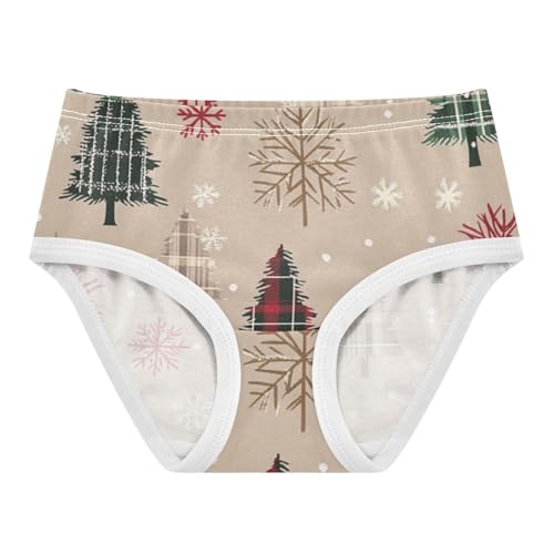 Bragas de entrenamiento para niñas, ropa interior orgánica para niños pequeños, 2 árboles de Navidad, a cuadros, Con color, 24 meses