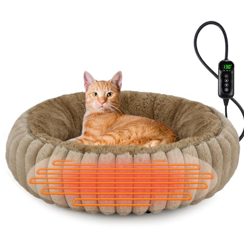 INVENHO Heated Cat Beds for Indoor Cats and Small Dogs,