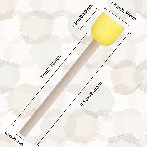 40 Pieces Round Paint Foam Sponge Brush Set,Sponge Paint Brush Paint Tools For Kids,Wooden Handle Foam Brushes,Stencil Sponge Foam Paint Brush For Kids Diy Painting Arts And Crafts,Yellow #TOP1