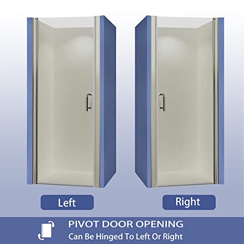 GroGro Pivot Glass Shower Door,30-31.5