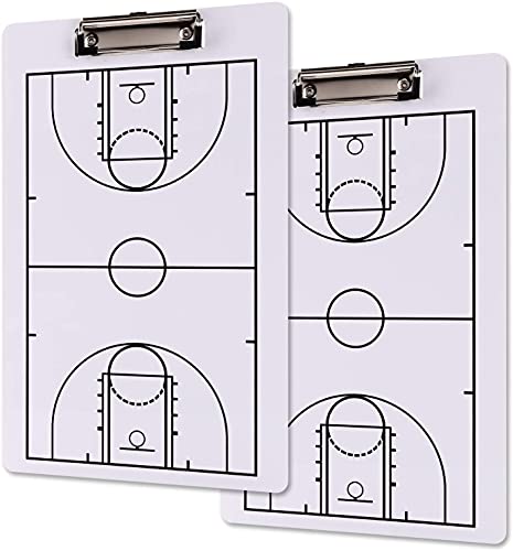 xingzhi Basketball-Klemmbrett, trocken abwischbar, doppelseitig, voll und haft, für Coach-Marker, Taktikbrett, 33,5 x 21,4 cm, 2 Stück Cover