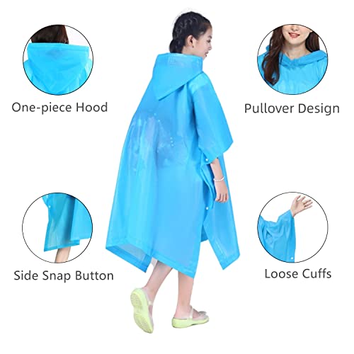 Rain Poncho For Kids Boys Girls- 2 Pack Reusable Waterproof Raincoat With Hood, Rain Coat Jacket Gear For Youth Teen Disney #TOP3