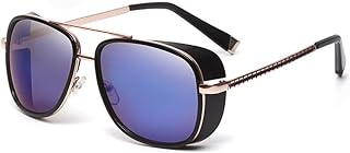 Sunglasses Men UV400 Square Sun Glasses Steampunk Women Vintage Eyewear - HDUBFY