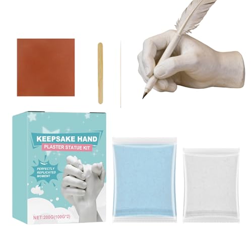 Generisch Kit de yeso para moldear con alginato, artesanía de escultura 3D, base manual de impresión de manos | hombres mujeres pareja novio día de San Valentín madre día del padre recuerdo estatua