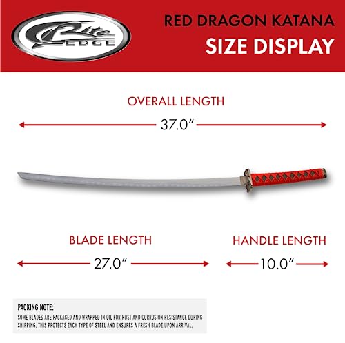 Szco Supplies 927000-RD 40 Inch Red Dragon Wood Handle Carbon Steel Martial Arts Katana thumb #2