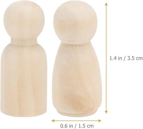 Miniatura 6 de 48 marionetas masculinas y femeninas adornos de madera DIY muñecas de madera sin pintar, adornos de escritorio de bricolaje, miniaturas de madera