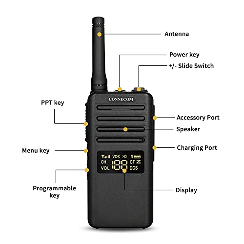 Two Way Radios - Connecom Digital & Analog Compatible Radios Business Long Range Walkie Talkies Suitable For Shop, Hotel, Warehouse, Restaurant, Chain Etc Two-Way Wireless Gd700 2 Pack #TOP1