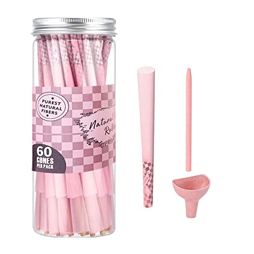 Cones Rolling Paper Classic King Size-60 Pack- Pink Pre Rolled Cones with Loader and Packing Tubes Included