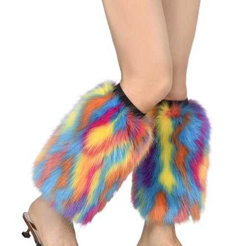 Chaussettes de bottes en fourrure colorée pour rester au chaud en station de ski