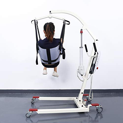 HNYG Full Body Mesh Sling with Commode Openning, Medical Lift Equipment Transfer Sling for Lifting Patient, Four Point Support Patient Lift Sling for Elderly and Disabled, 600 Weight Capacity