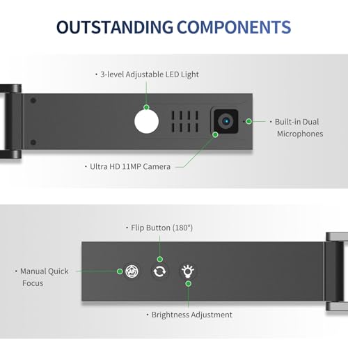 Document Scanner & Webcam 4K with Microphone, USB Visualiser, AutoFocus,Fold for Windows - Remote Teaching & Live Demo