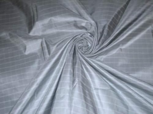 Tissu taffetas de soie gris acier blanc 137cm au mètre couture robe