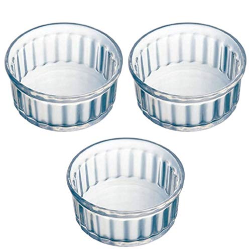 Pyrex Classic Individuals - Ramekin in vetro ad alta resistenza al calore, 10 cm, 3 pezzi, colore: Trasparente
