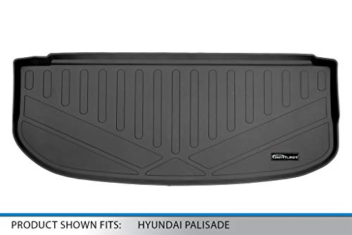 Smartliner All Weather Custom Cargo Trunk Liner Floor Mat Behind 3Rd Row Black Compatible With 2020-2023 Hyundai Palisade #TOP2