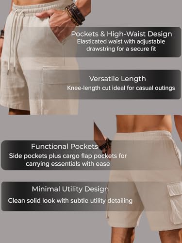Image of Leriya Fashion Cotton Cargo Shorts for Men | Cargo Men Short's | Casual Comfort Black Bermuda Pant Shorts | Breathable Chino Half Pant Short's | Perfect for Beach & Summer Outfits