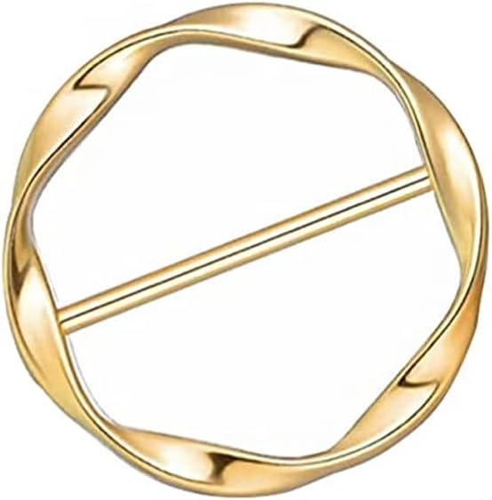 YELLOW CHIMES Brooch for Women Metal Round Cloth Buckle Clip T-Shirt Tie Clip for Women and Girls, One Size