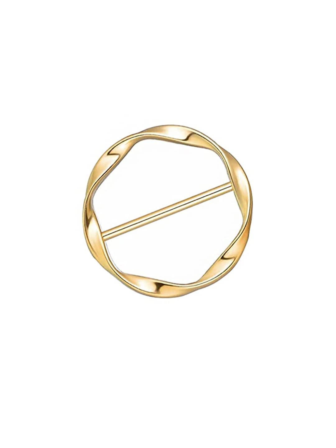 YELLOW CHIMES Brooch for Women Metal Round Cloth Buckle Clip T-Shirt Tie Clip for Women and Girls, One Size