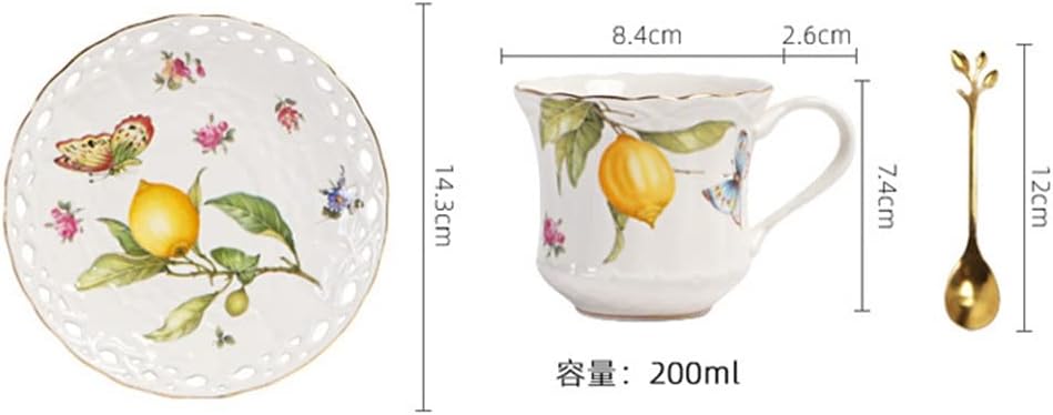 Ceramic European Coffee Cup And Plate Set Afternoon Tea Flower