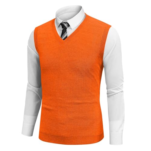 Men's Knitted Vest V Neck Sleeveless Pullover Sweater Slim Fit Casual Knitted Pullover Sweater Vest2