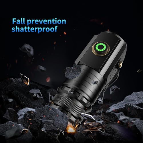 ASORT LED Taschenlampe Mini Extrem Hell，5000 Lumen Aufladbar，5 Lichtmodi kleine Torch mit Magnete und Langer Betriebsdauer，3* Starke Lampenperlen，IPX6 Wasserdicht, für Camping，Wandern，Outdoor，Notfälle