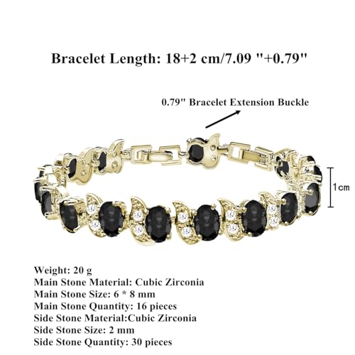 Image of LMXXVJ Fashion Tennis Bracelet Created Emerald White Gold Plated Charm Bracelet Gifts Jewelry for Women