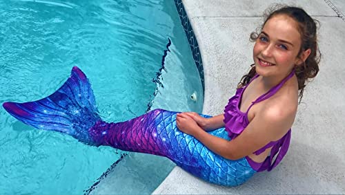 Superband Mermaid Tails with Mono Fin Sparkle Mermaid Swimsuit for Kids Girls Boys,5-6 Years - Thumbnail 5