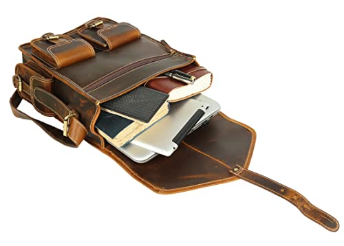 Komalc Leather Backpack Rucksack Travel Laptop Camping School College Bag For Men Women #TOP3
