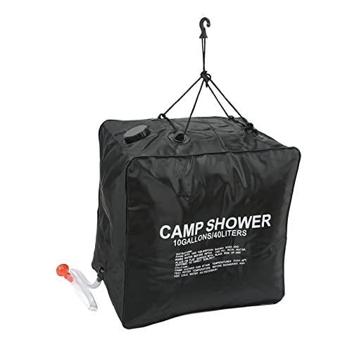 HERCHR 10 gallons/40L Solar Shower Bag Solar Heating Camping Shower Bag with Sprayer for Outdoor Activities