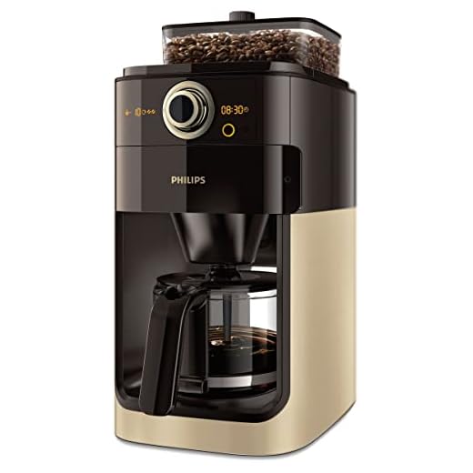 Philips Grind und Brew HD7768/90 FilterKaffeemaschine (Mahlwerk, Timerfunktion) champagner/schwarz