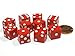 Set of 10 Six Sided D6 12mm Square Dice Red