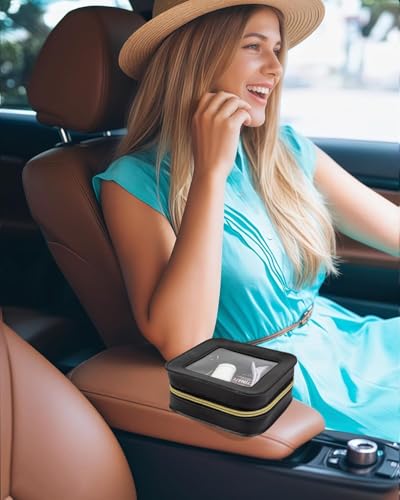 2 Pcs Clear Makup Bag Set, Clear Cosmetic Bags with Zipper Waterproof Small Travel Cosmetic Case Cute Make Up Pouch Mini Car Essentials for Women Travel Car Organizer (Black Set)4