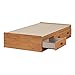 South Shore Prairie Collection Twin Bed with Storage - Platform Bed with 3 Drawers - Country Pine Finish