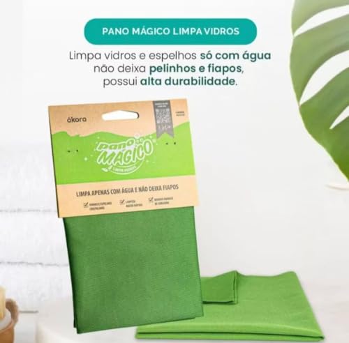 2 PANOS LIMPA VIDRO PANO MAGICO ÁKORA POLIÉSTER E POLIAMIDA