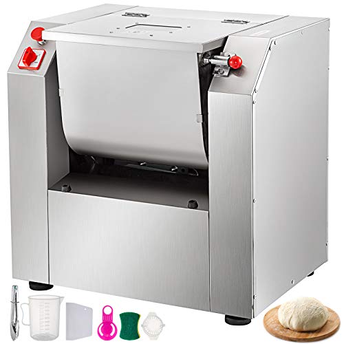 VEVOR 110V Commercial Dough Mixer 15 KG Kneading Capacity 30 Qt Flour Mixer Commercial 1500-Watt Dough Mixer Machine Commercial with Visible Lid Heavy-Duty Pizza Dough Mixer Commercial Stainless Steel