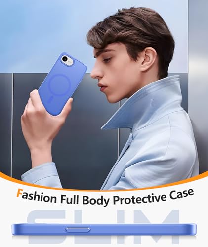 Image of FNTCASE for iPhone 17e Case: iPhone 16e Phone Case [Compatible with Magsafe] Matte Cases with [Screen Protector] Military Grade Shockproof Protective Phone Cover - Full Ultramarine