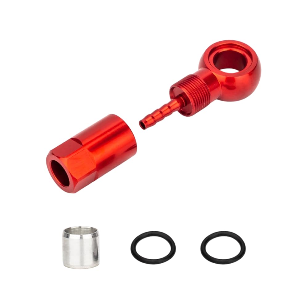 Mioyoow Red Hydraulic Brake Oil Needle Kit, Cnc Aluminum Mtb Disc Brake Olive Insert, Brake Repair Parts For Mountain Bike Systems