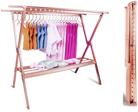 Foldable Laundry Drying Rack Clothes Drying Rack, Folding Drying Rack with Windproof Holes Heavy Duty Collapsible Clothesline for Outdoor Indoor