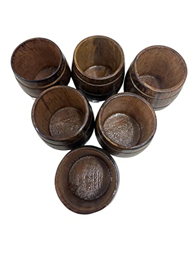 Collectiblesbuy Handmade Mango Wood Cups Set Of 6 For Tea Wooden Barrel Shaped Beer Mug Coffee Mug Small Travel Camping Cup Wood Beer Tea Cup Drinking Portable Mug For Men Wine Cup Beer Mugs Steins #TOP4